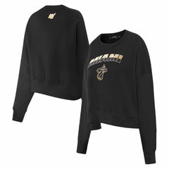 NBA - Miami Heat Pro Standard Women's Glam Cropped Pullover Sweatshirt - Black