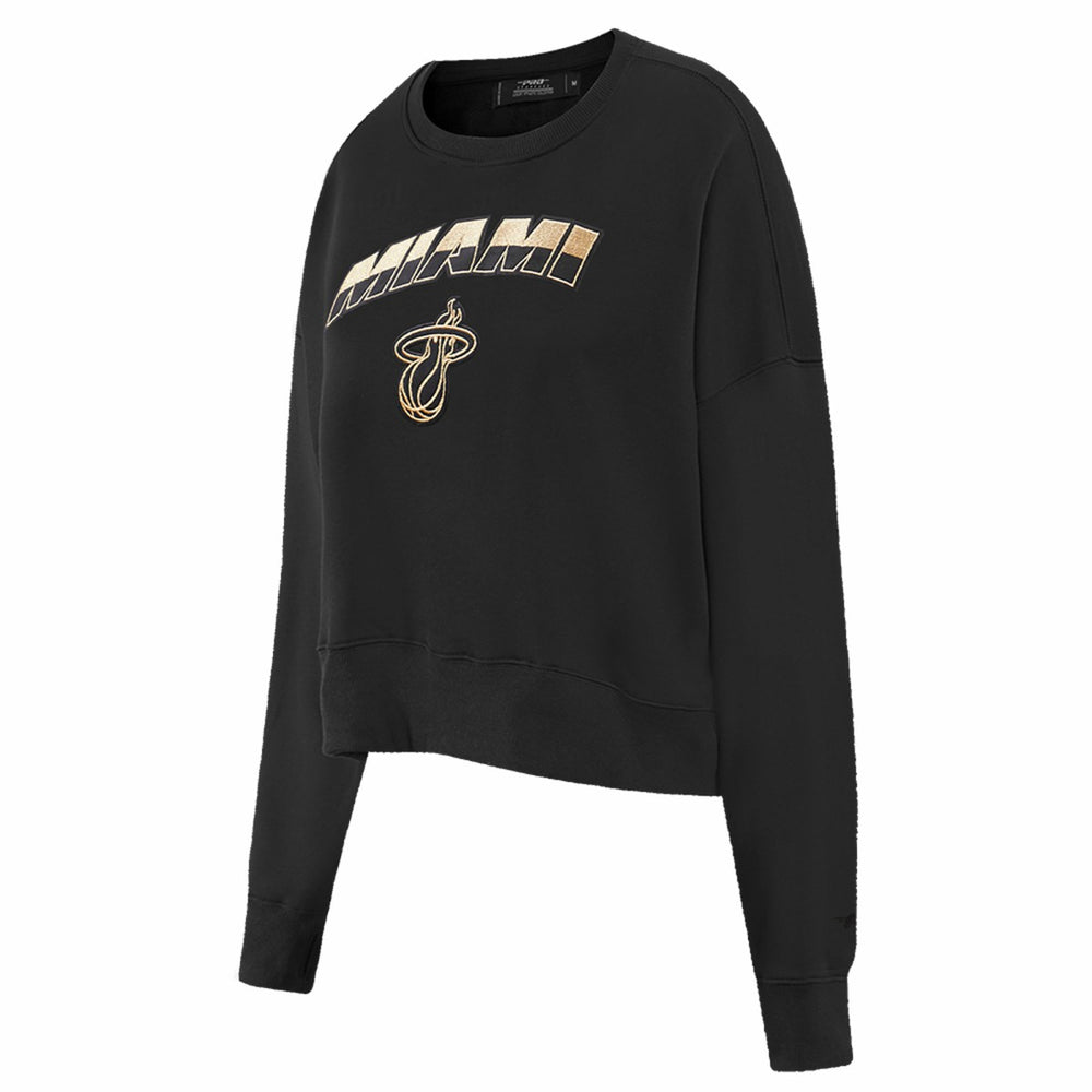 NBA - Miami Heat Pro Standard Women's Glam Cropped Pullover Sweatshirt - Black