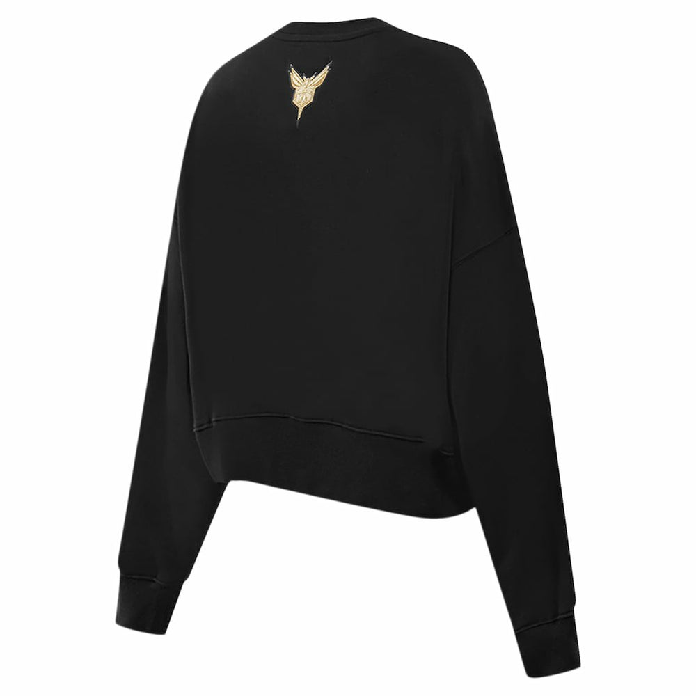 NBA - Charlotte Hornets Pro Standard Women's Glam Cropped Pullover Sweatshirt - Black