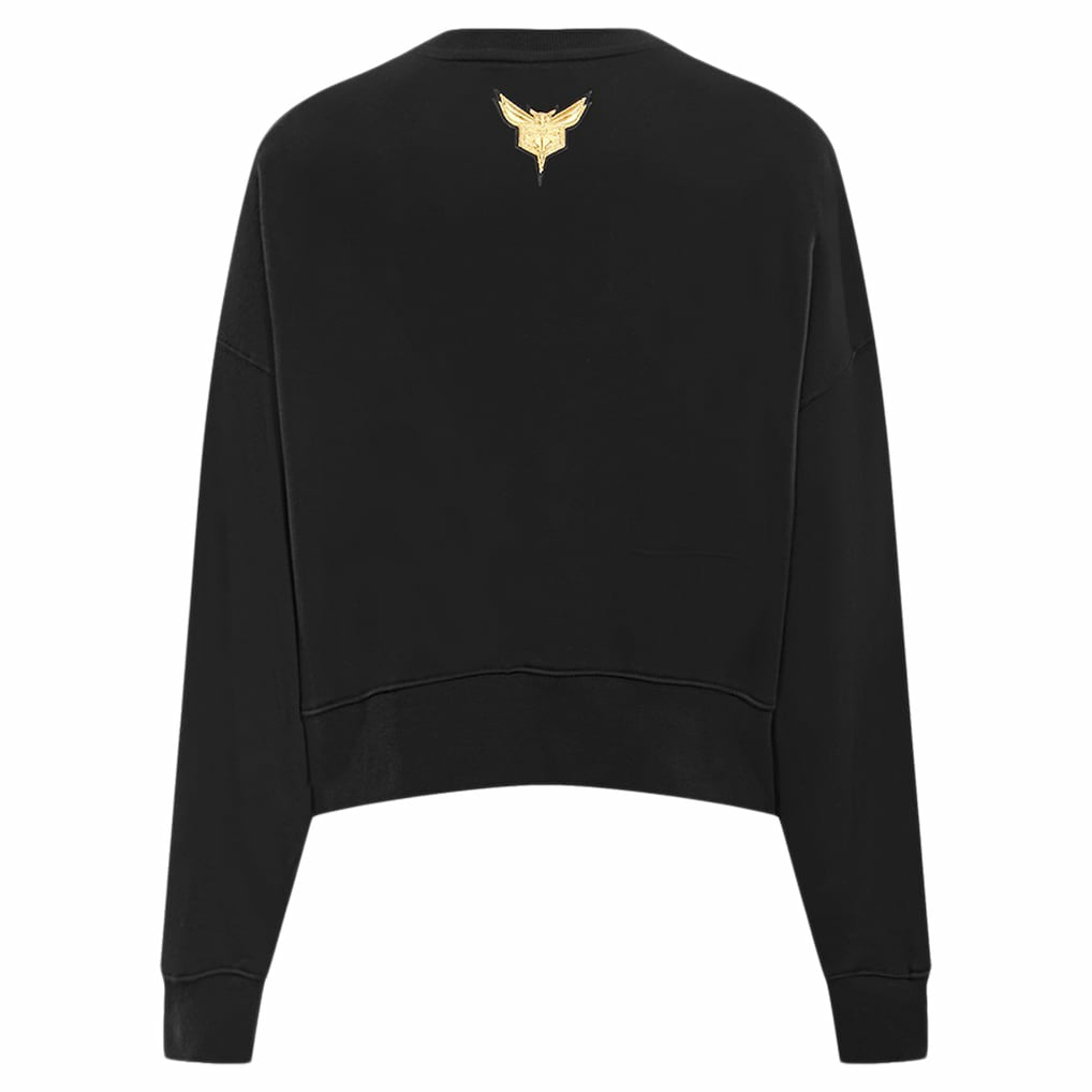 NBA - Charlotte Hornets Pro Standard Women's Glam Cropped Pullover Sweatshirt - Black