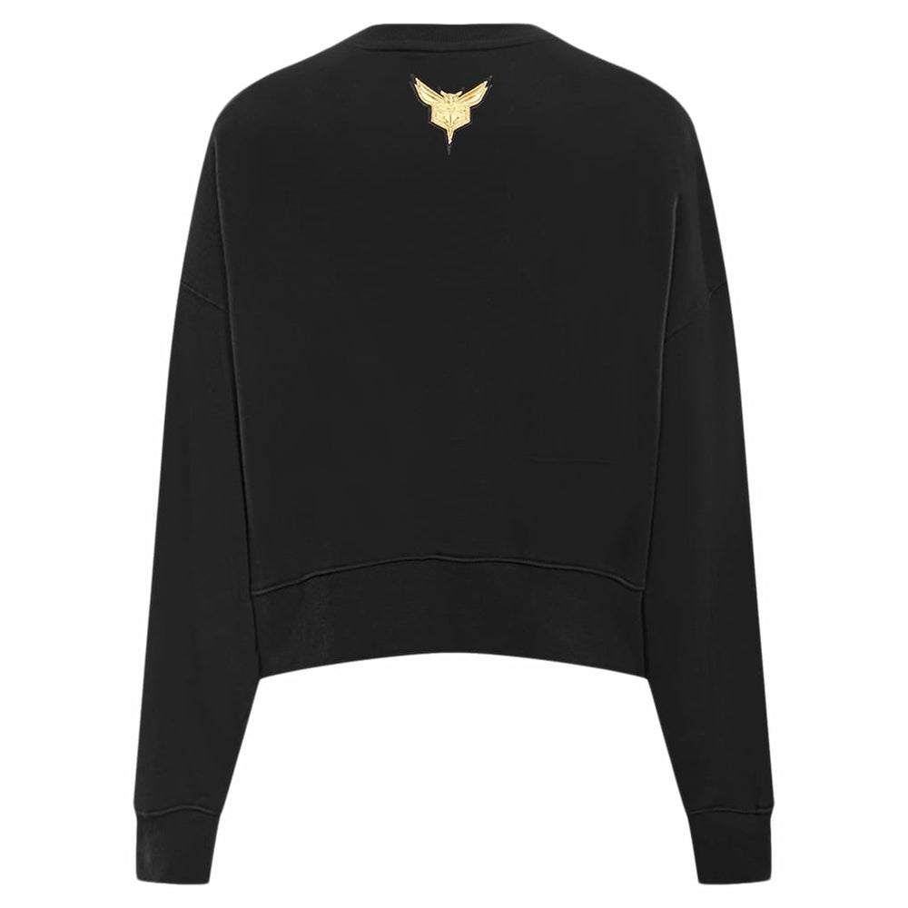 NBA - Charlotte Hornets Pro Standard Women's Glam Cropped Pullover Sweatshirt - Black