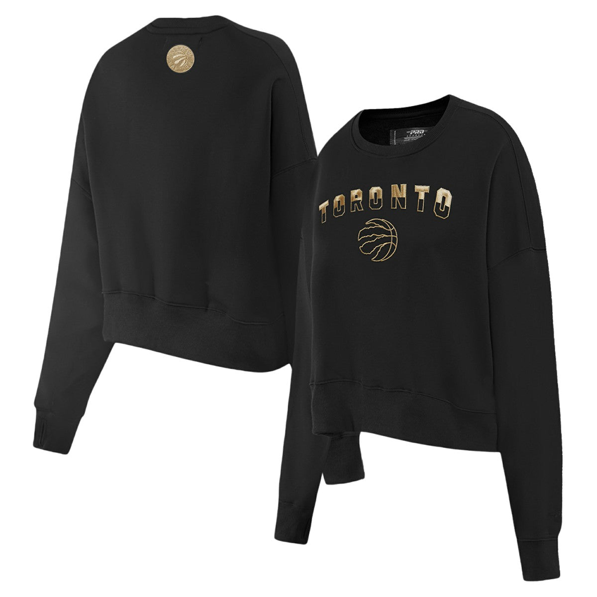 NBA - Toronto Raptors Pro Standard Women's Glam Cropped Pullover Sweatshirt - Black