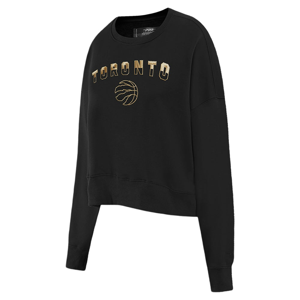 NBA - Toronto Raptors Pro Standard Women's Glam Cropped Pullover Sweatshirt - Black
