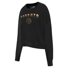 NBA - Toronto Raptors Pro Standard Women's Glam Cropped Pullover Sweatshirt - Black