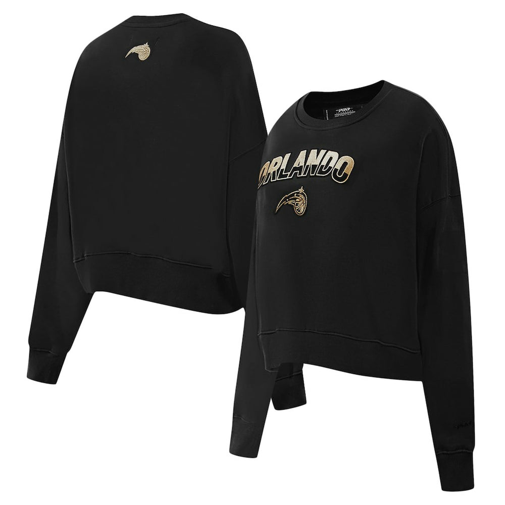 NBA - Orlando Magic Pro Standard Women's Glam Cropped Pullover Sweatshirt - Black