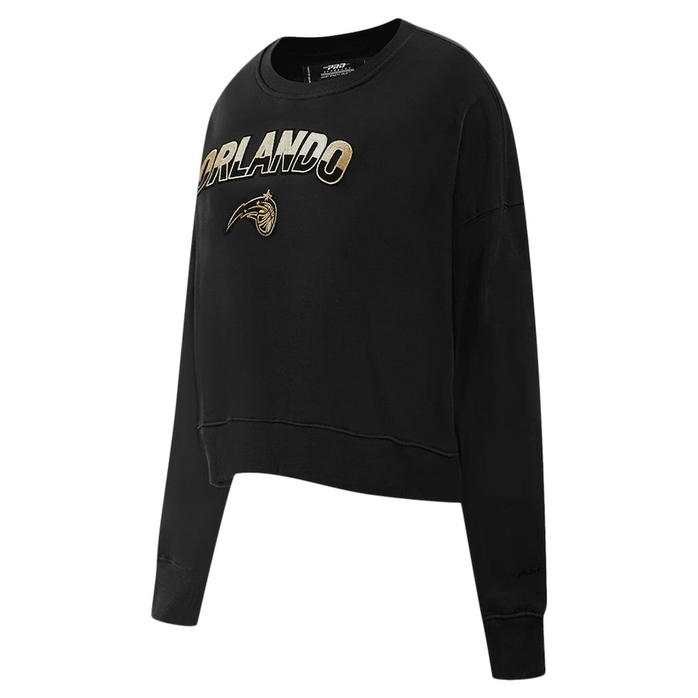NBA - Orlando Magic Pro Standard Women's Glam Cropped Pullover Sweatshirt - Black