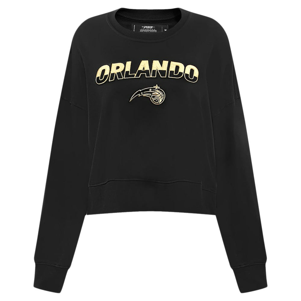 NBA - Orlando Magic Pro Standard Women's Glam Cropped Pullover Sweatshirt - Black