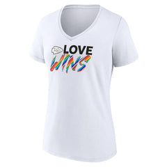 Kansas City Chiefs Women's Love Wins V-Neck T-Shirt White - Fanatics