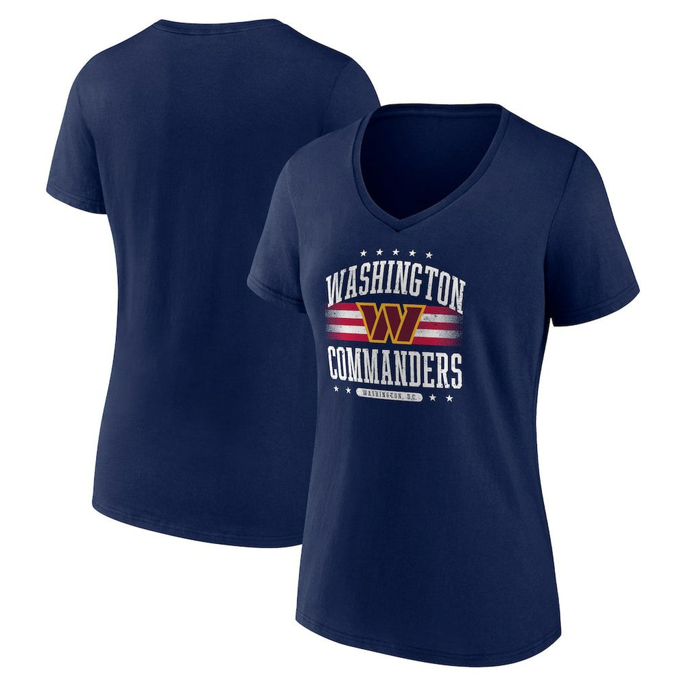Washington Commanders Women's Americana V-Neck T-Shirt Navy - Fanatics