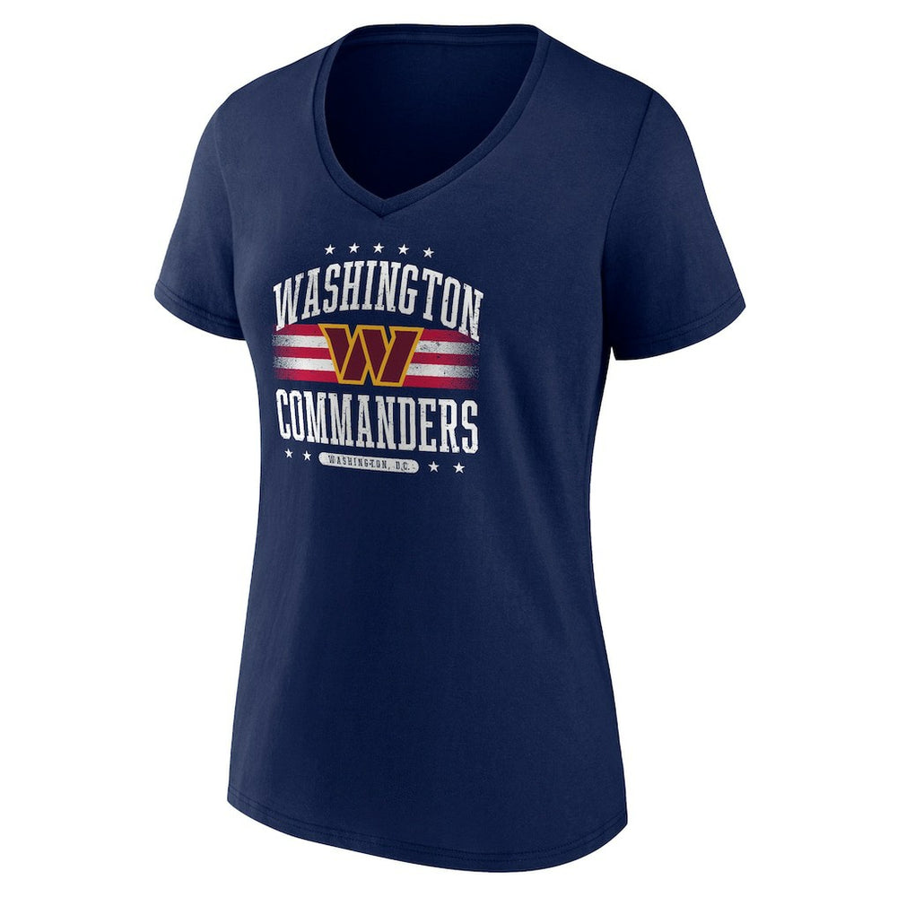 Washington Commanders Women's Americana V-Neck T-Shirt Navy - Fanatics