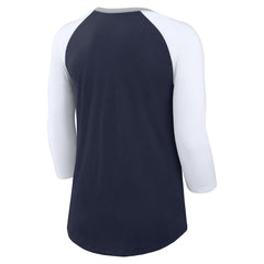 Dallas Cowboys Women's Knockout Arch Raglan Tri-Blend 3/4-Sleeve T-Shirt Navy/White - Nike
