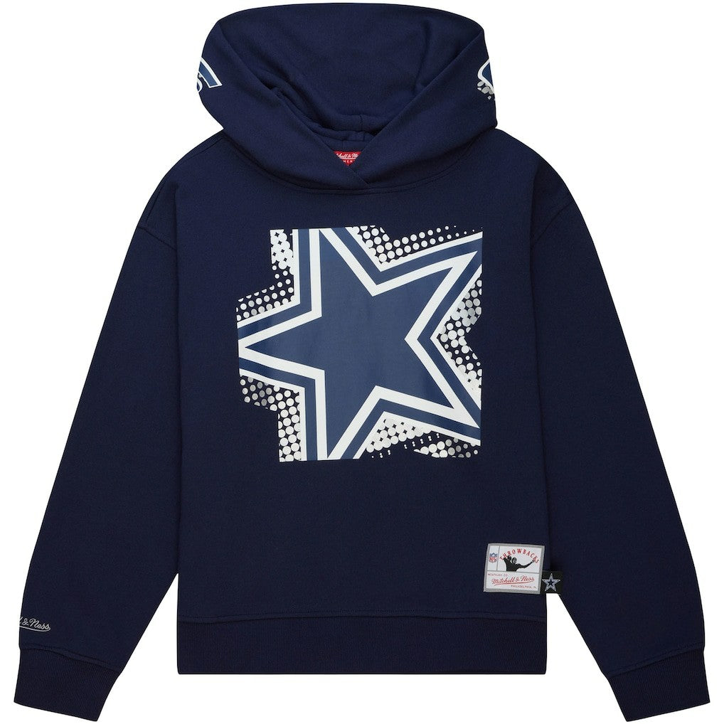 Dallas Cowboys Women's Gridiron Classics Big Face 7.0 Pullover Hoodie Navy - Mitchell & Ness
