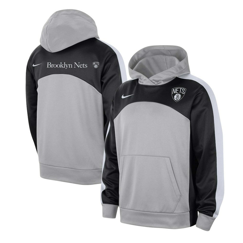 Nike - Brooklyn Nets Authentic Starting Five Force Performance Pullover Hoodie - Silver/Black