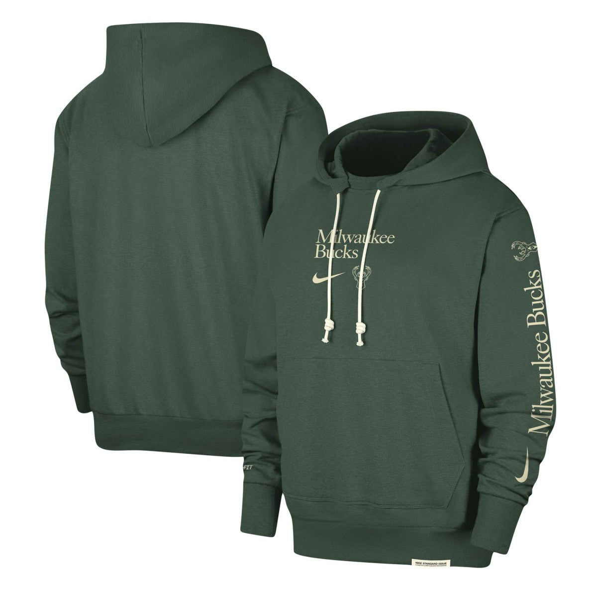 Nike - Milwaukee Bucks Authentic Performance Pullover Hoodie - Hunter Green