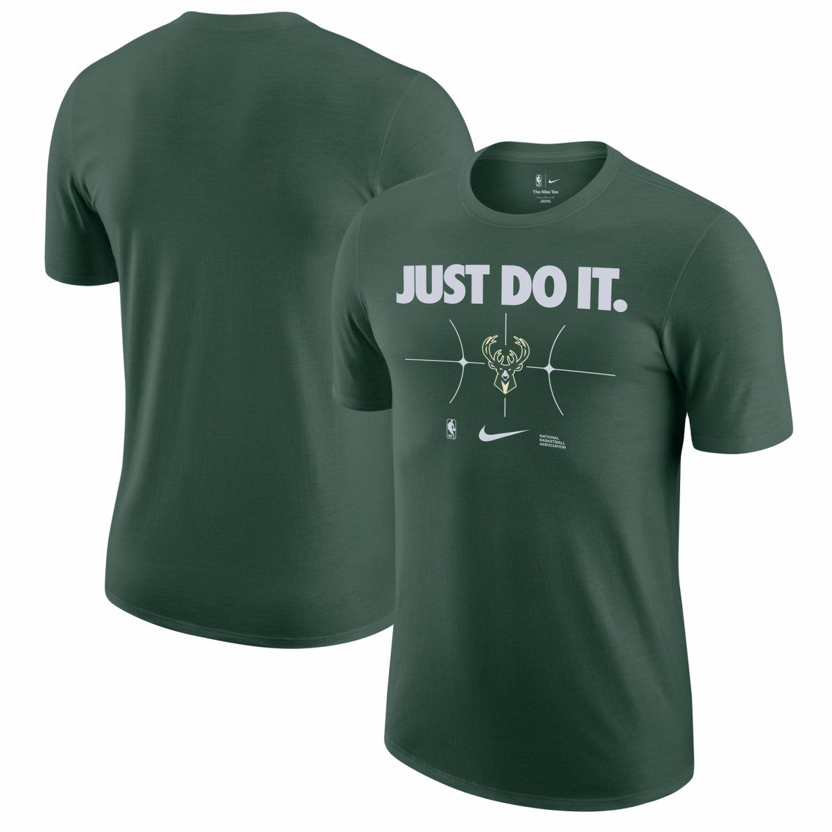 Nike - Milwaukee Bucks Just Do It T-Shirt - Hunter Green