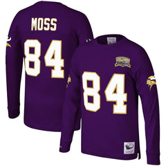 Randy Moss Minnesota Vikings Big & Tall Retired Player Name & Number Long Sleeve Top Purple - Mitchell & Ness