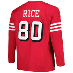 Jerry Rice San Francisco 49ers Big & Tall Cut & Sew Player Name & Number Long Sleeve T-Shirt Scarlet - Mitchell & Ness