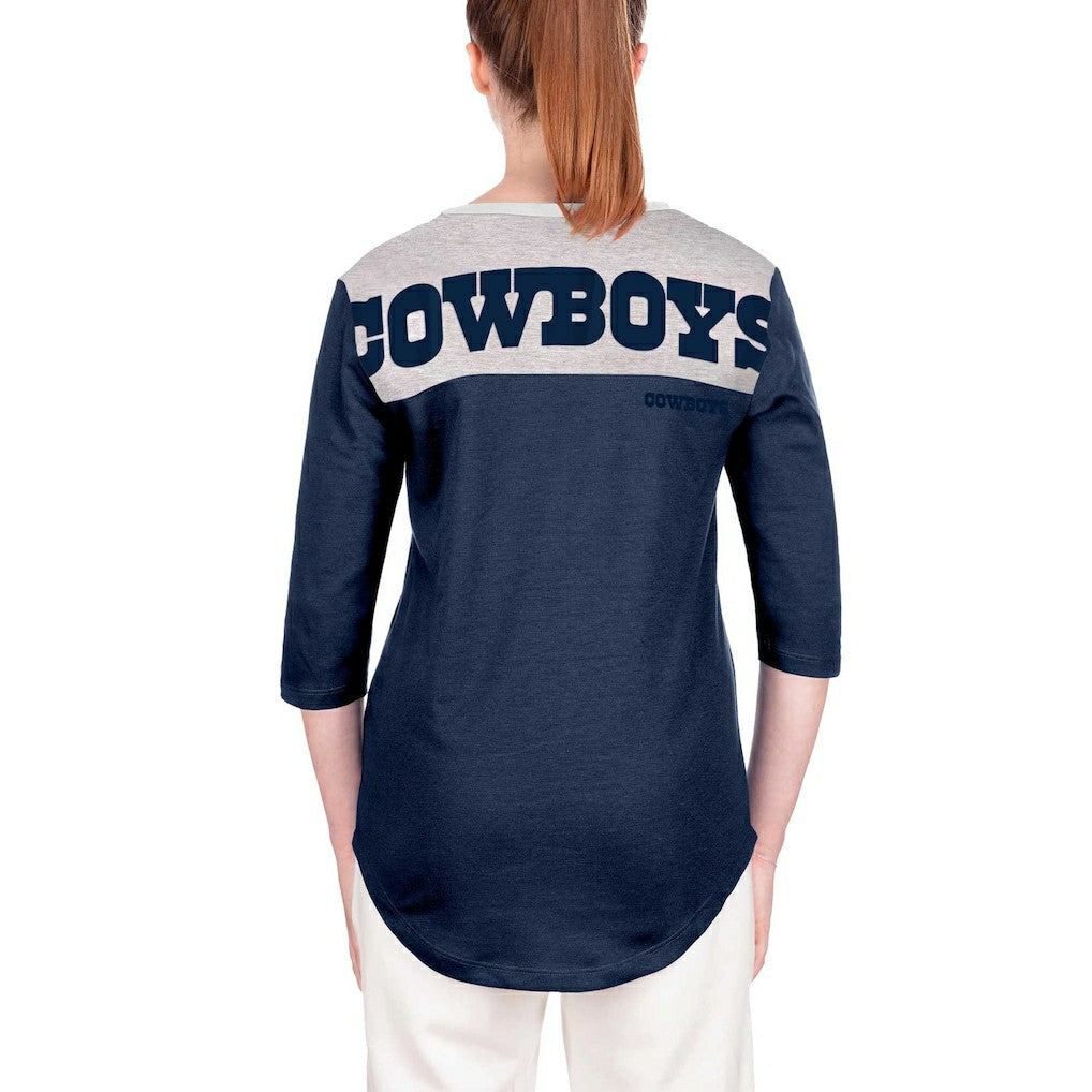 Dallas Cowboys New Era Women's 3/4 Sleeve T-Shirt Navy - NFL