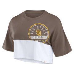 San Diego Padres Fanatics Women's Color Split Boxy Cropped T-Shirt for sale