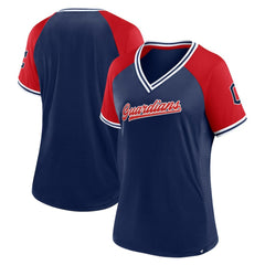 Cleveland Guardians Fanatics Women's Glitz & Glam League Diva Raglan V-Neck T-Shirt Near Me