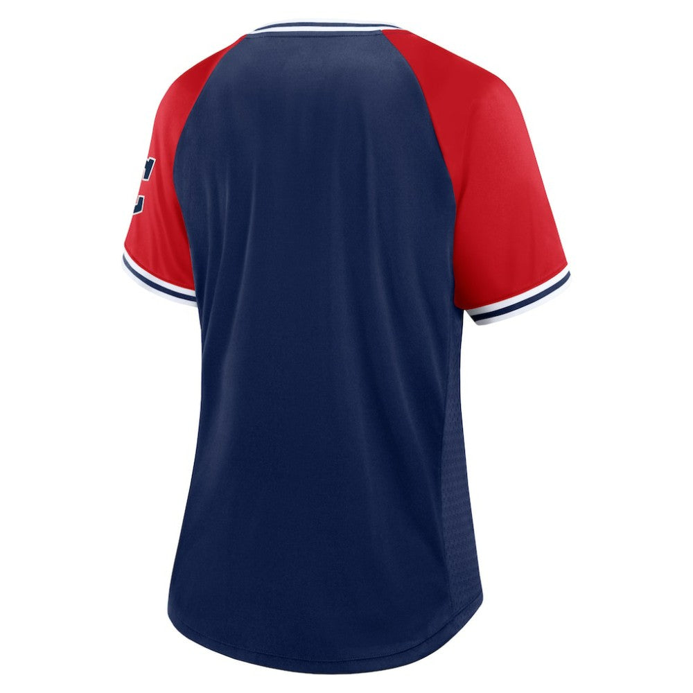 Cleveland Guardians Fanatics Women's Glitz & Glam League Diva Raglan V-Neck T-Shirt Near Me