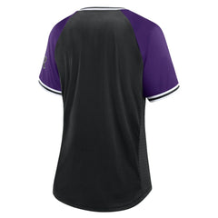 Colorado Rockies Fanatics Women's Glitz & Glam League Diva Raglan V-Neck T-Shirt Sale