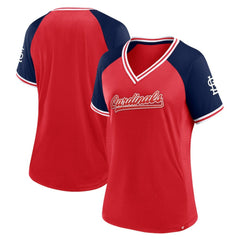 St. Louis Cardinals Fanatics Women's Glitz & Glam League Diva Raglan V-Neck T-Shirt Sale