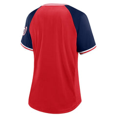 Washington Nationals Fanatics Women's Glitz & Glam League Diva Raglan V-Neck T-Shirt for sale