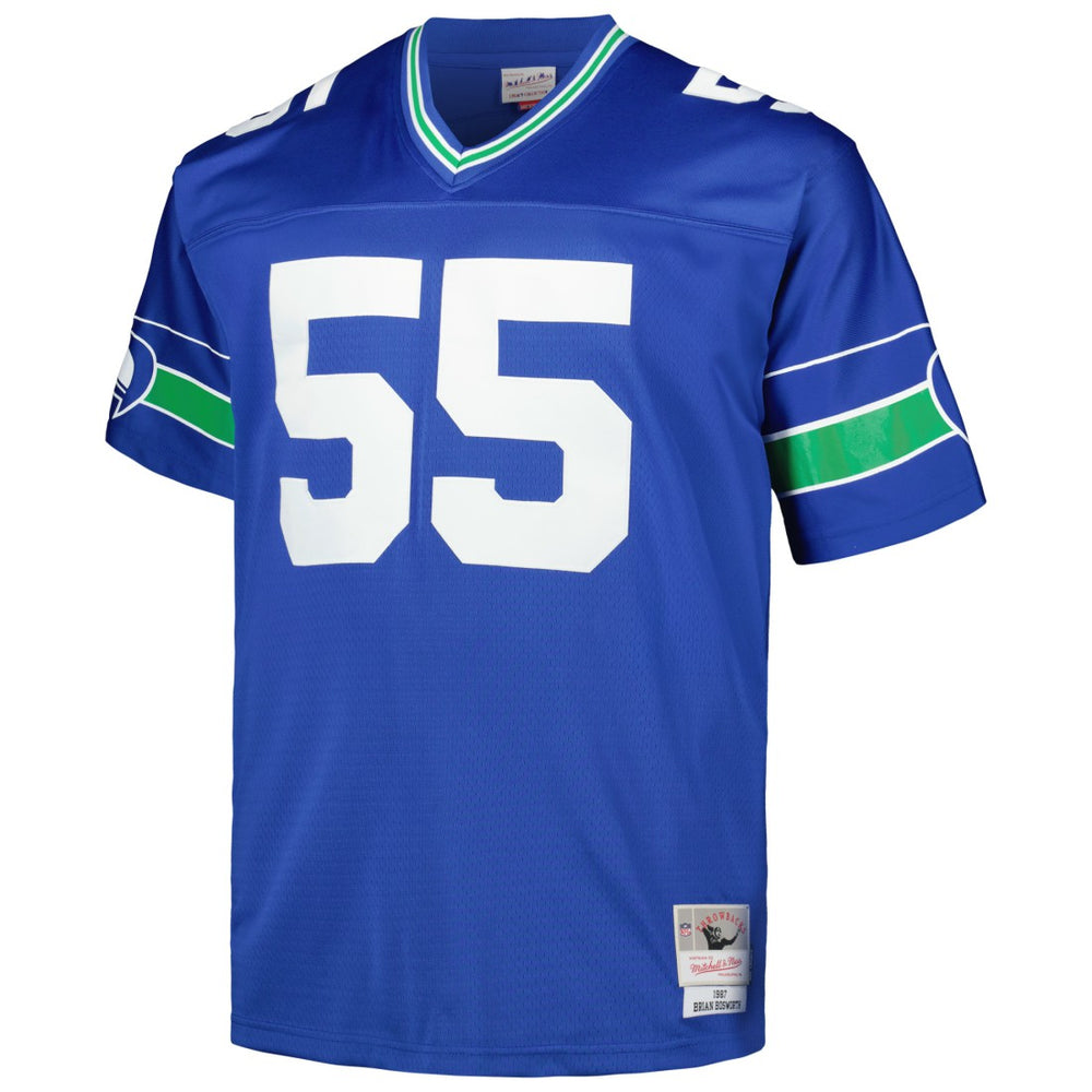 Brian Bosworth Seattle Seahawks Big & Tall 1987 Legacy Retired Player Jersey Royal - Mitchell & Ness