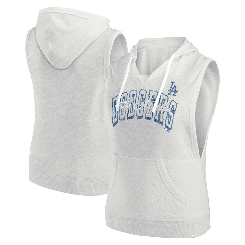 Los Angeles Dodgers Fanatics Women's Lounge Script Sleeveless Pullover Hoodie Clearance
