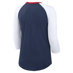 Atlanta Braves Nike Women's Knockout Arch 3/4-Sleeve Raglan Tri-Blend T-Shirt Sale