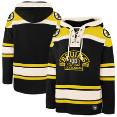 Boston Bruins '47 100th Anniversary Superior Lacer Pullover Hoodie Black