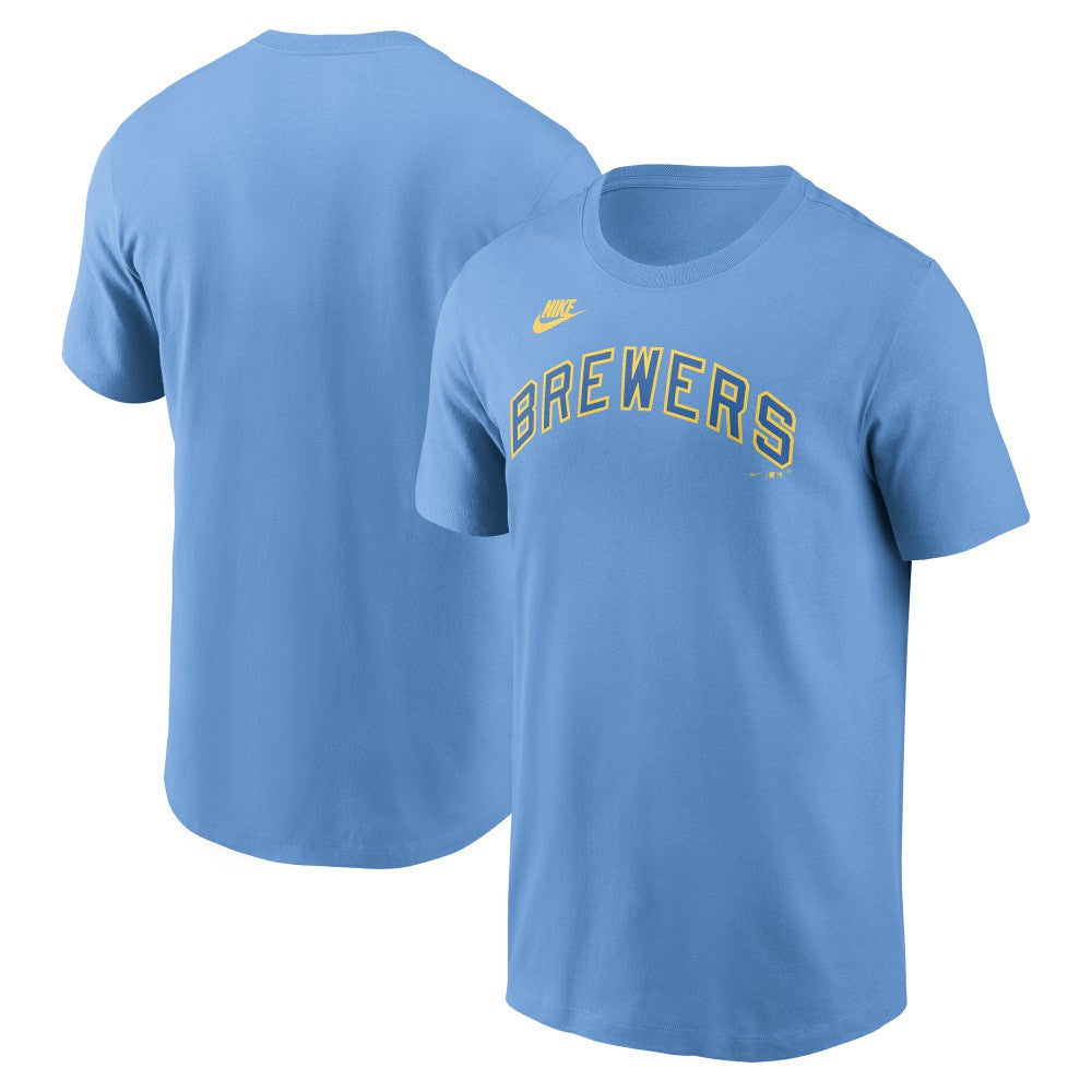 Milwaukee Brewers Nike Cooperstown Collection Wordmark T-Shirt discount