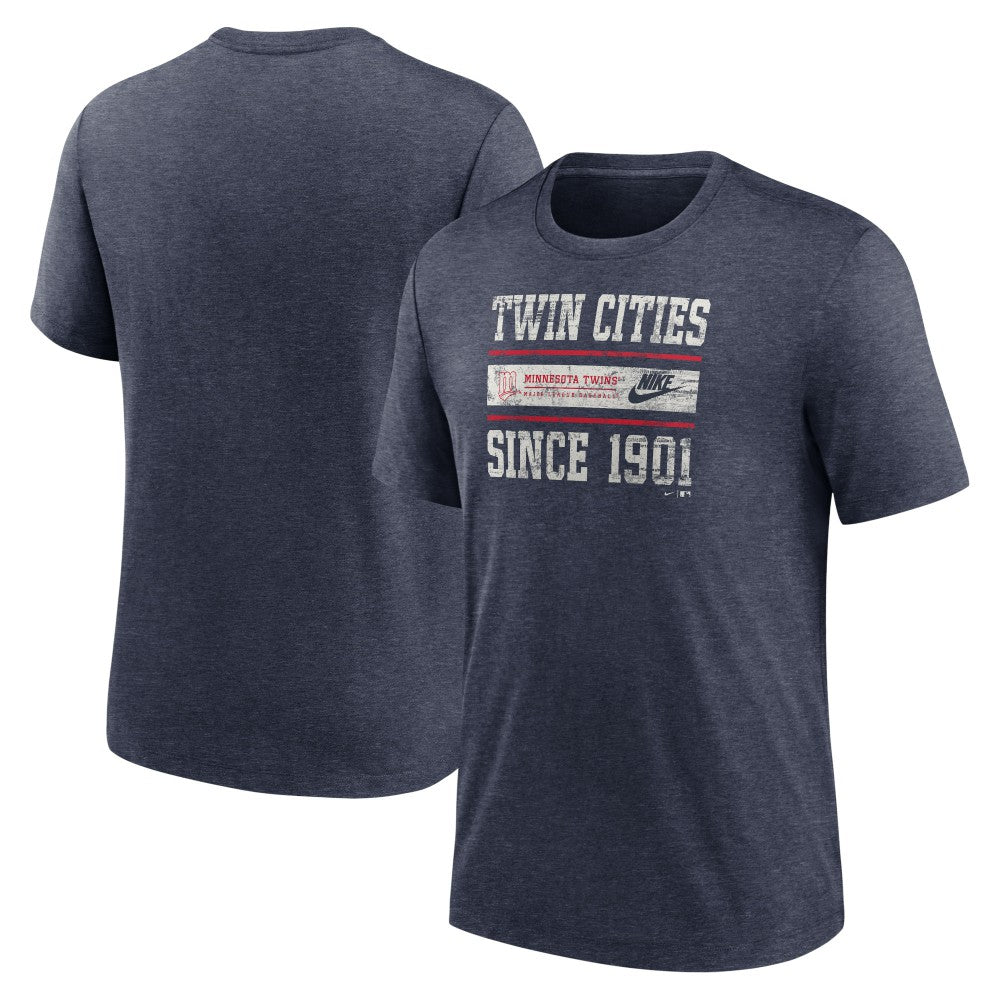 Minnesota Twins Nike Cooperstown Collection Local Stack Tri-Blend T-Shirt On Sale