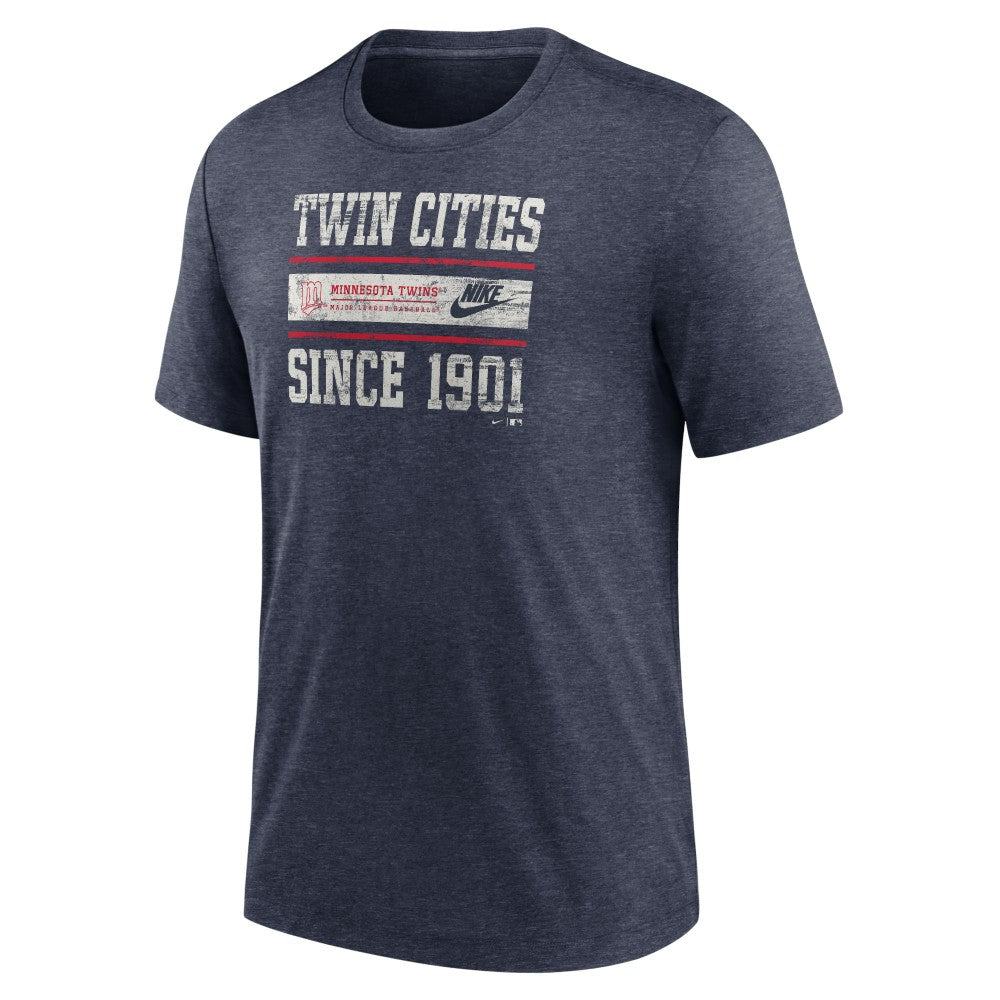 Minnesota Twins Nike Cooperstown Collection Local Stack Tri-Blend T-Shirt On Sale