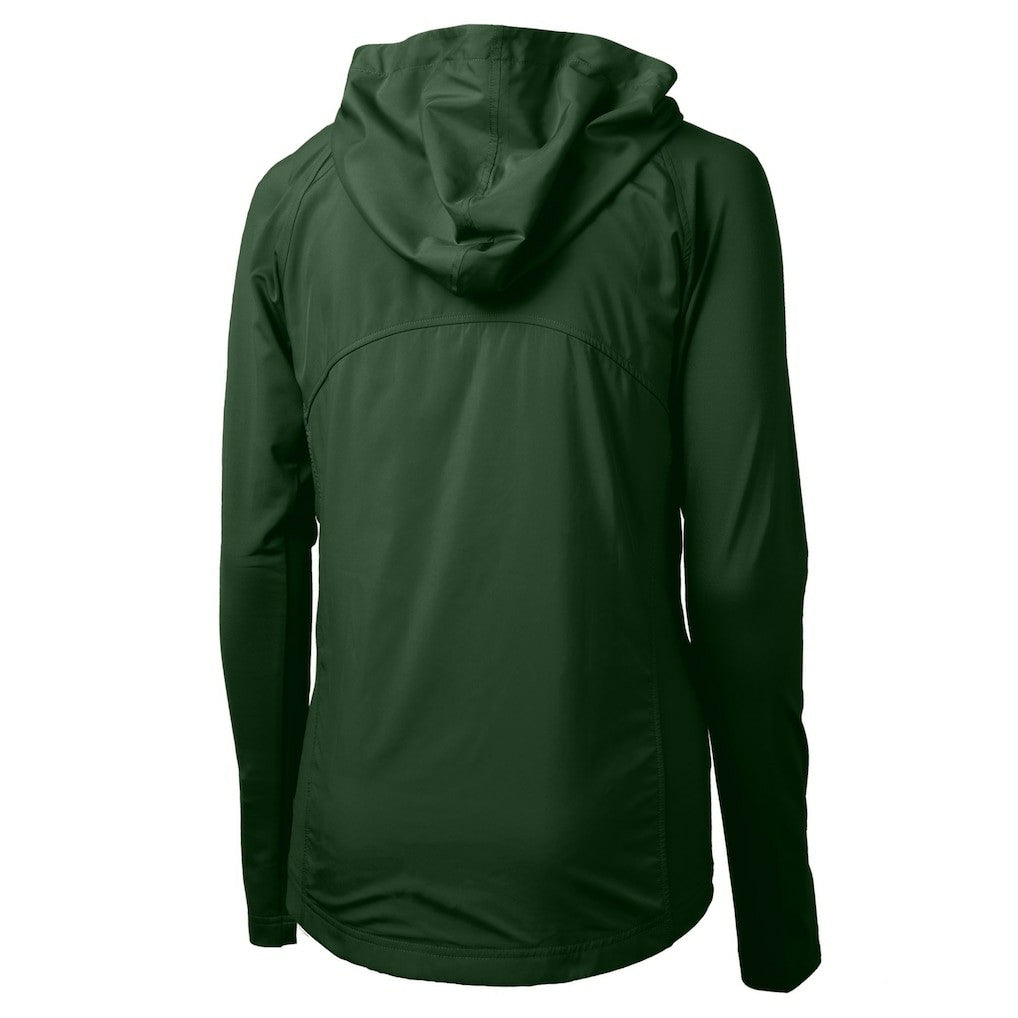 Philadelphia Eagles Cutter & Buck Women's Gridiron Classics Logo Adapt Eco Knit Hybrid Recycled Full-Zip Hoodie Hunter Green - NFL