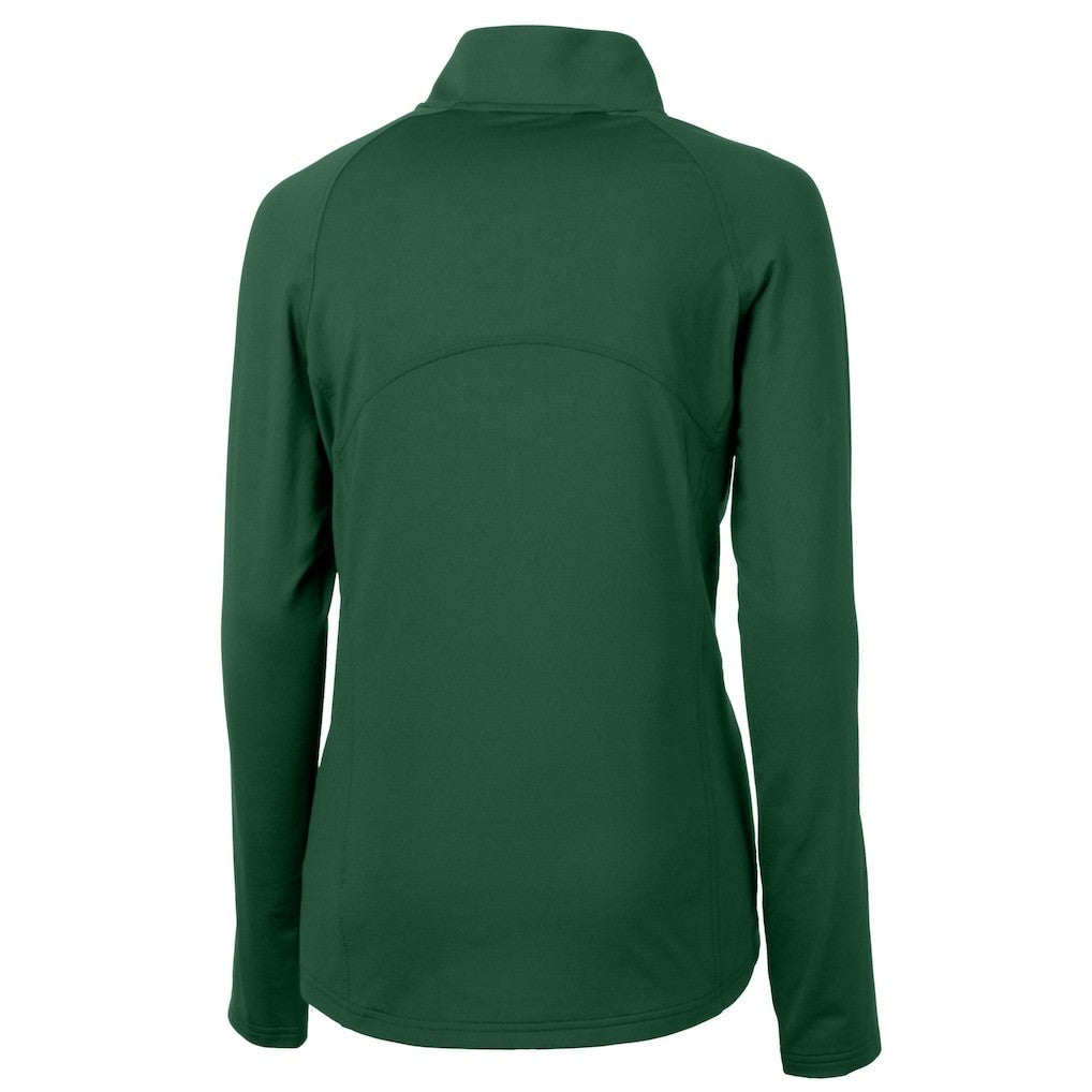 Philadelphia Eagles Cutter & Buck Women's Gridiron Classics Logo Adapt Eco Knit Stretch Recycled Half-Zip Pullover Top Green - NFL