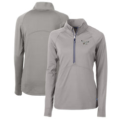 Philadelphia Eagles Cutter & Buck Women's Gridiron Classics Logo Adapt Eco Knit Stretch Recycled Half-Zip Pullover Top Gray - NFL