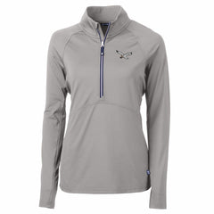 Philadelphia Eagles Cutter & Buck Women's Gridiron Classics Logo Adapt Eco Knit Stretch Recycled Half-Zip Pullover Top Gray - NFL