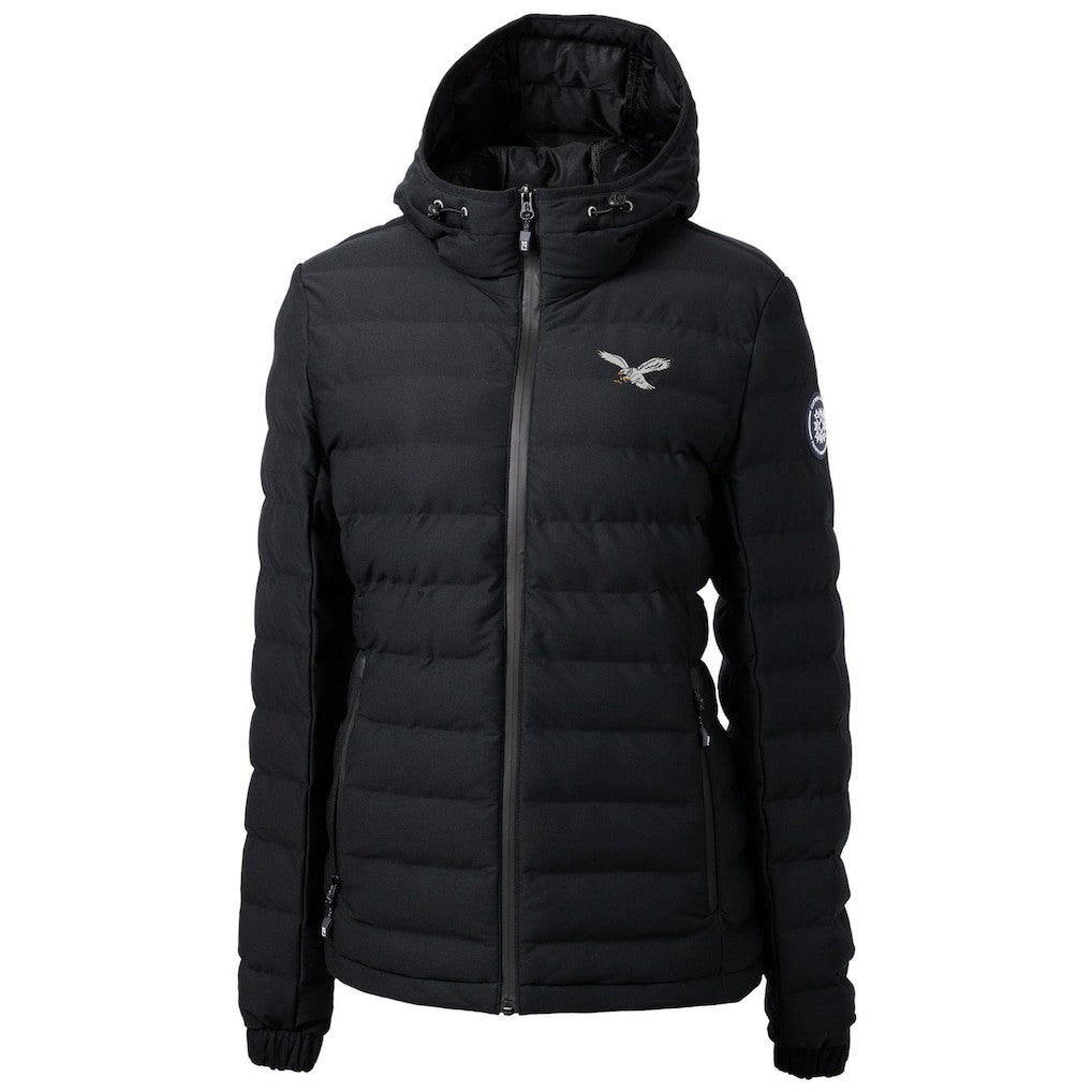 Philadelphia Eagles Cutter & Buck Women's Gridiron Classics Logo Mission Ridge Repreve Eco Insulated Full-Zip Puffer Jacket Black - NFL