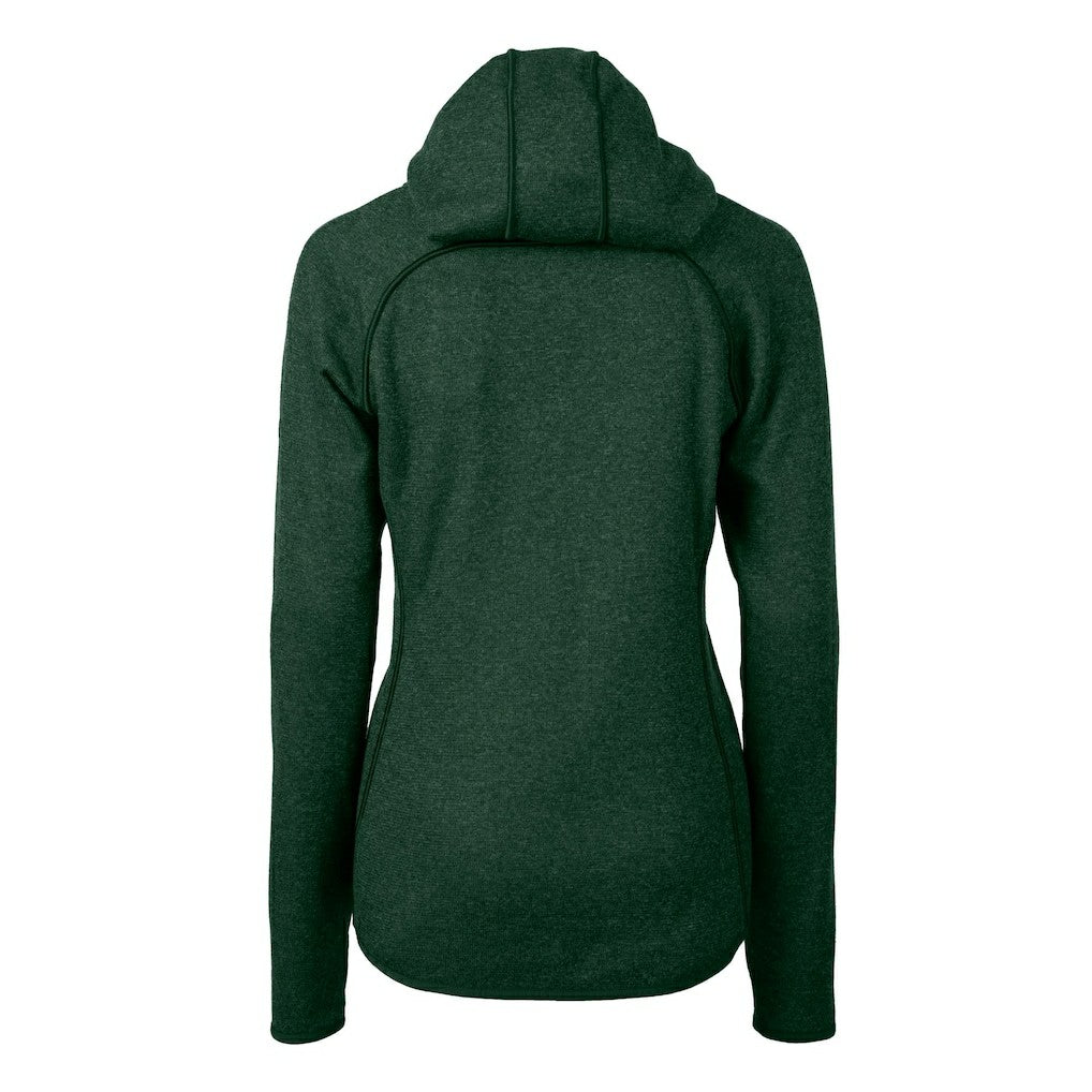 Philadelphia Eagles Cutter & Buck Women's Gridiron Classics Logo Mainsail Sweater-Knit Full-Zip Hoodie Green - NFL