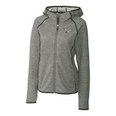 Philadelphia Eagles Cutter & Buck Women's Gridiron Classics Logo Mainsail Sweater-Knit Full-Zip Hoodie Heather Gray - NFL