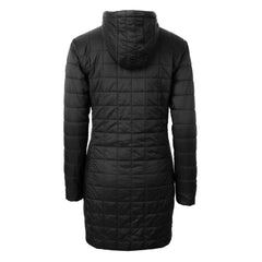 Philadelphia Eagles Cutter & Buck Women's Gridiron Classics Logo Rainier Primaloft Eco Insulated Hooded Long Coat Black - NFL