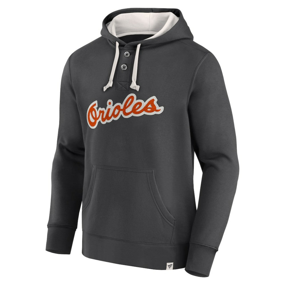 Fanatics Baltimore Orioles Black Plan for Adversity Henley Fleece Pullover Hoodie Clearance