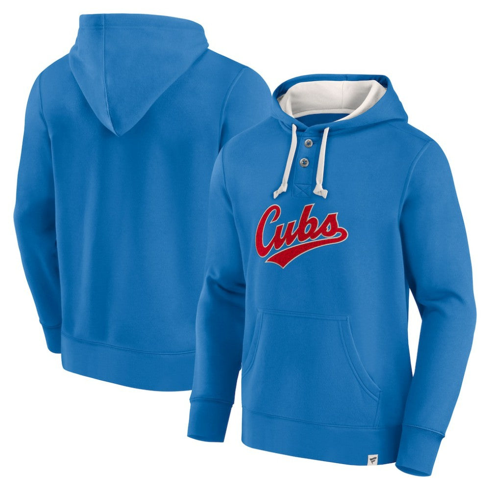 Fanatics Chicago Cubs Royal Plan for Adversity Henley Fleece Pullover Hoodie Lifestyle