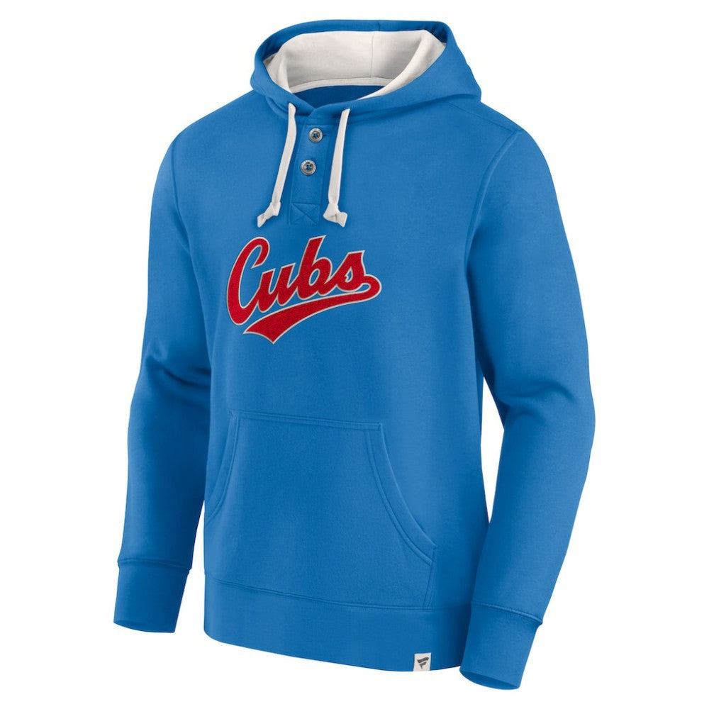 Fanatics Chicago Cubs Royal Plan for Adversity Henley Fleece Pullover Hoodie Lifestyle