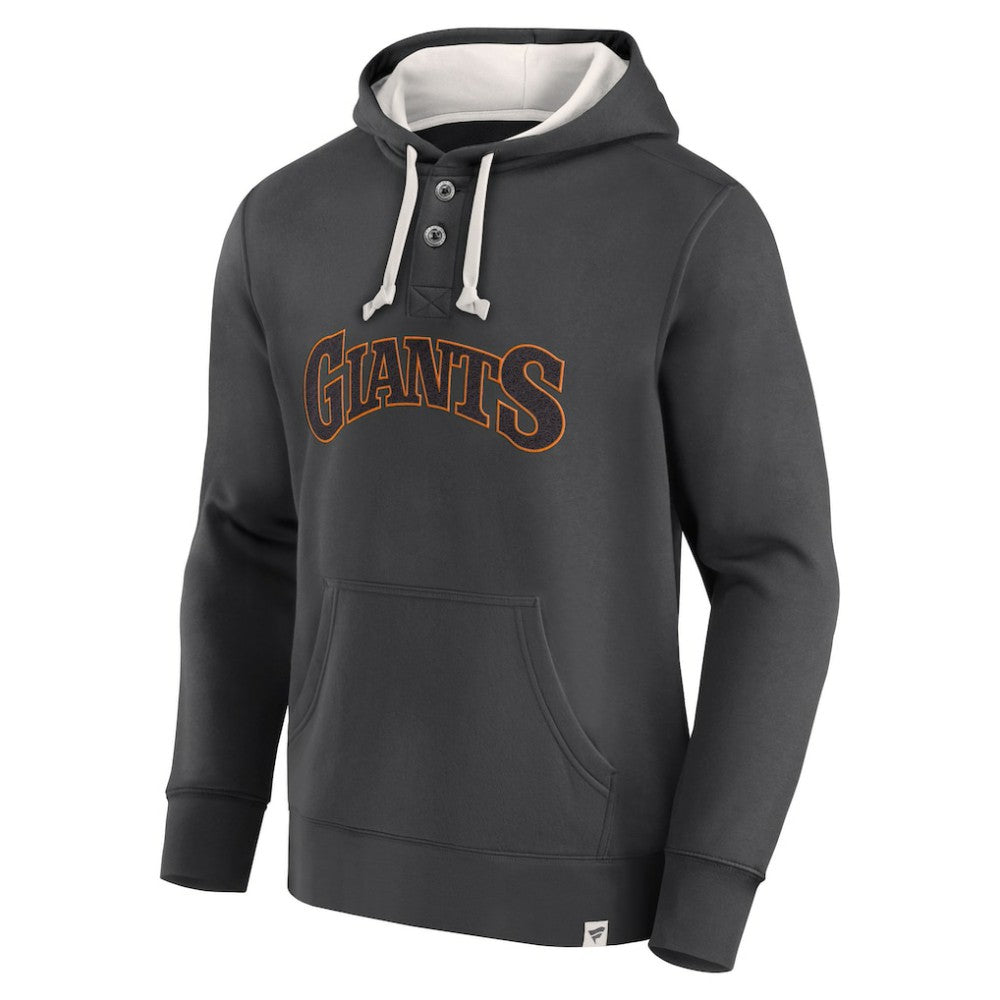 Fanatics San Francisco Giants Black Plan for Adversity Henley Fleece Pullover Hoodie On Sale