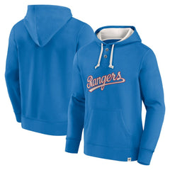 Fanatics Texas Rangers Royal Plan for Adversity Henley Fleece Pullover Hoodie On Sale