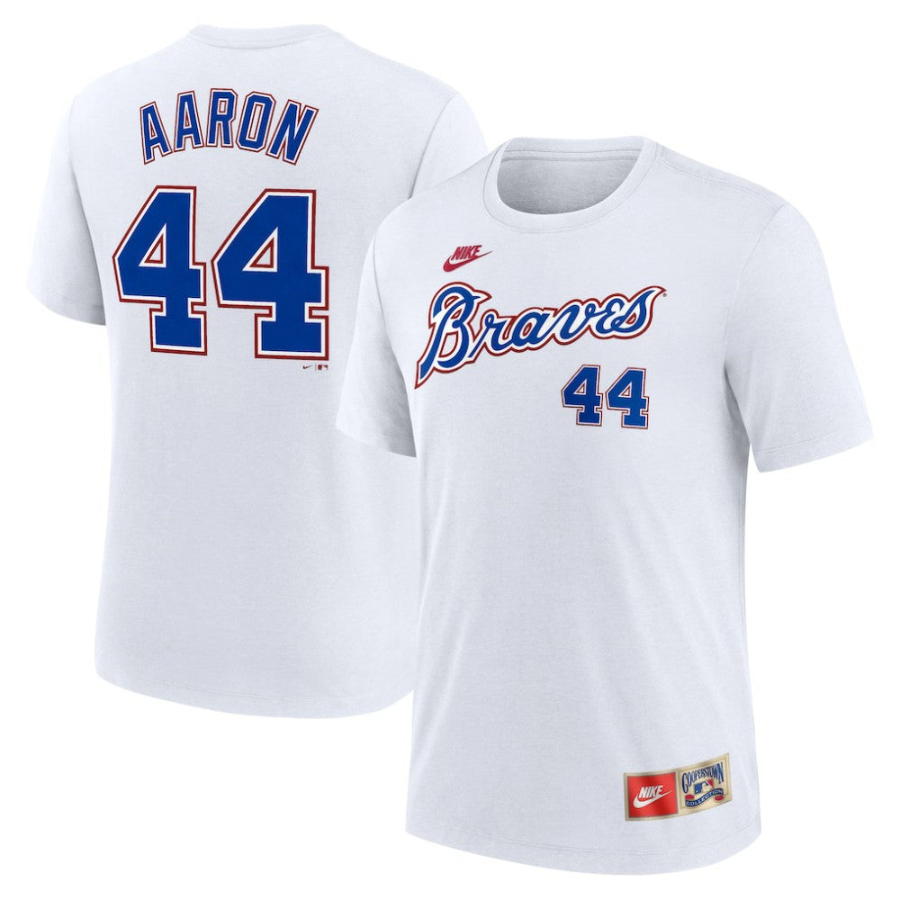 Hank Aaron Atlanta Braves Nike Cooperstown Collection Tri-Blend Name & Number T-Shirt for sale