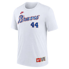 Hank Aaron Atlanta Braves Nike Cooperstown Collection Tri-Blend Name & Number T-Shirt for sale